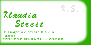 klaudia streit business card